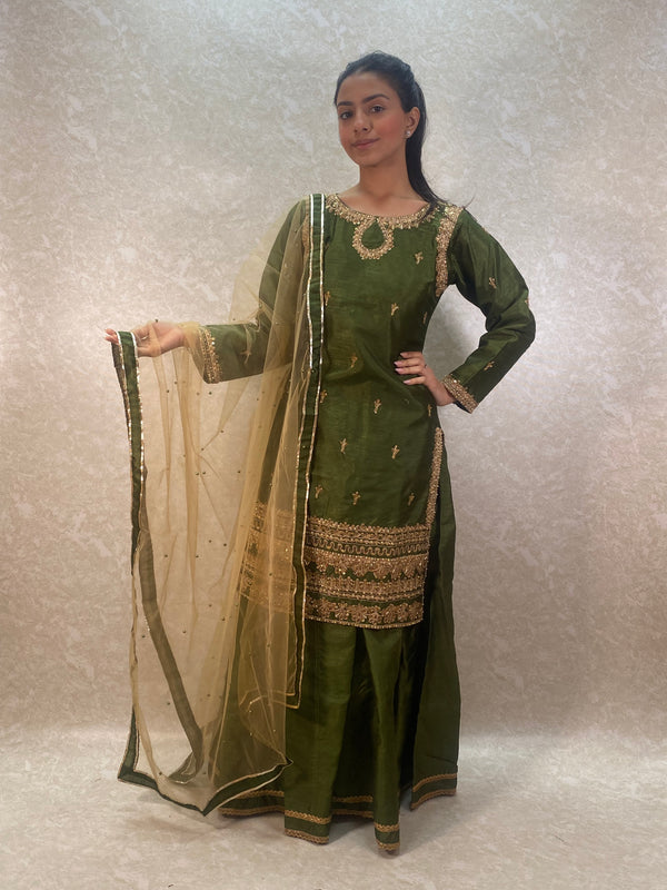 mendhi green sharara