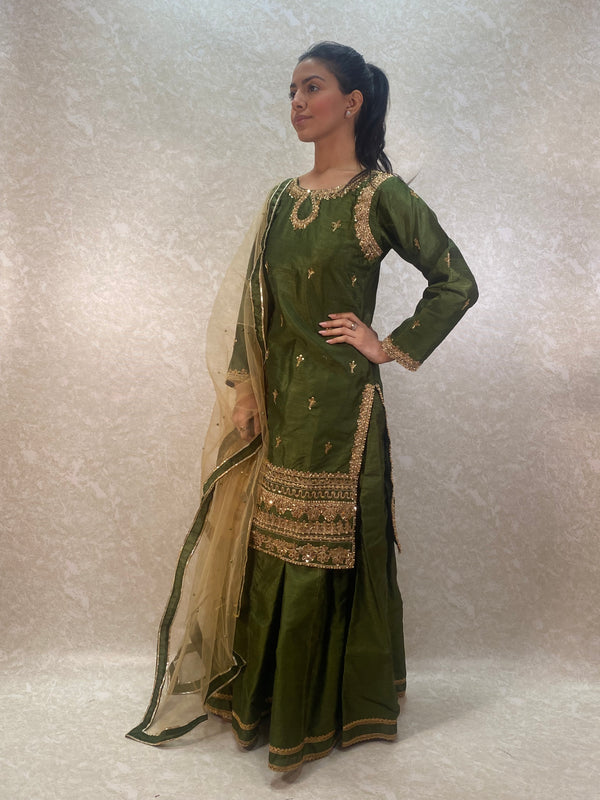 mendhi green sharara