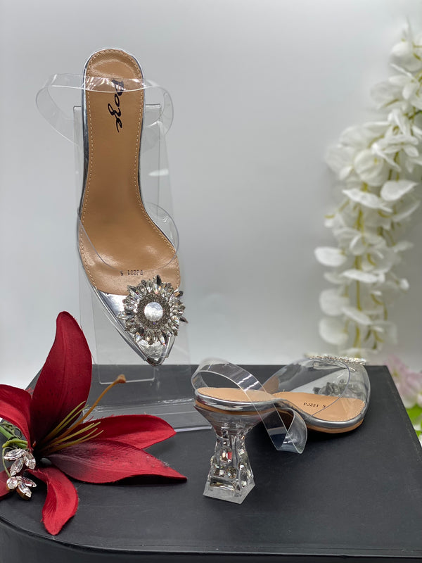 Clear Silver Embellished Heels 3 - Sai Fashions (UK) Ltd.