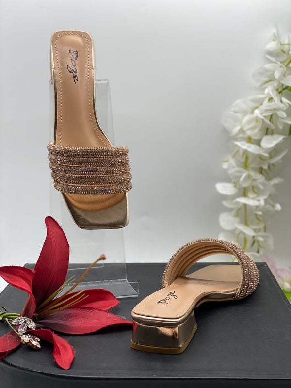 Gold Flats Sandals 1 - Sai Fashions (UK) Ltd.