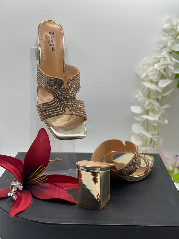 Gold Block Heels - Sai Fashions (UK) Ltd.