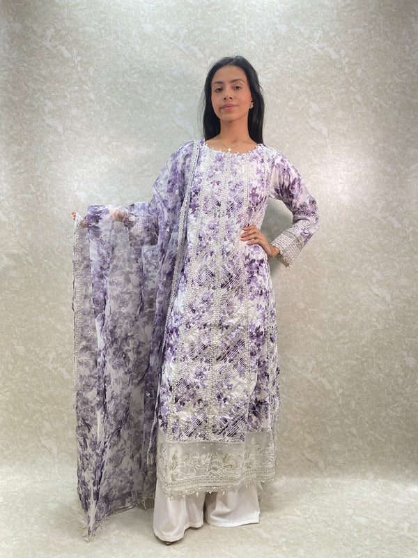 white and purples