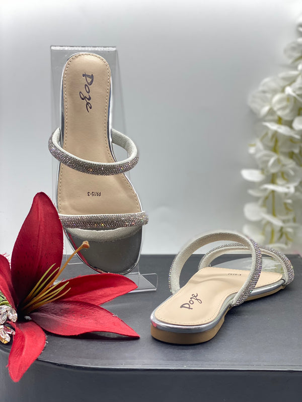 Silver Flat Sandals 2 - Sai Fashions (UK) Ltd.