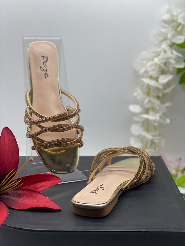 Gold Flat Sandals 3 - Sai Fashions (UK) Ltd.