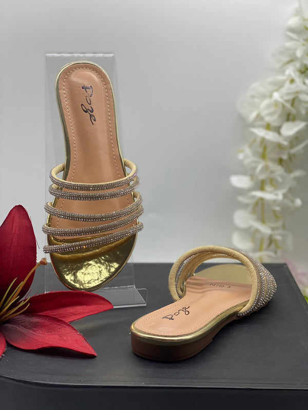 Gold Flat Sandals 4 - Sai Fashions (UK) Ltd.