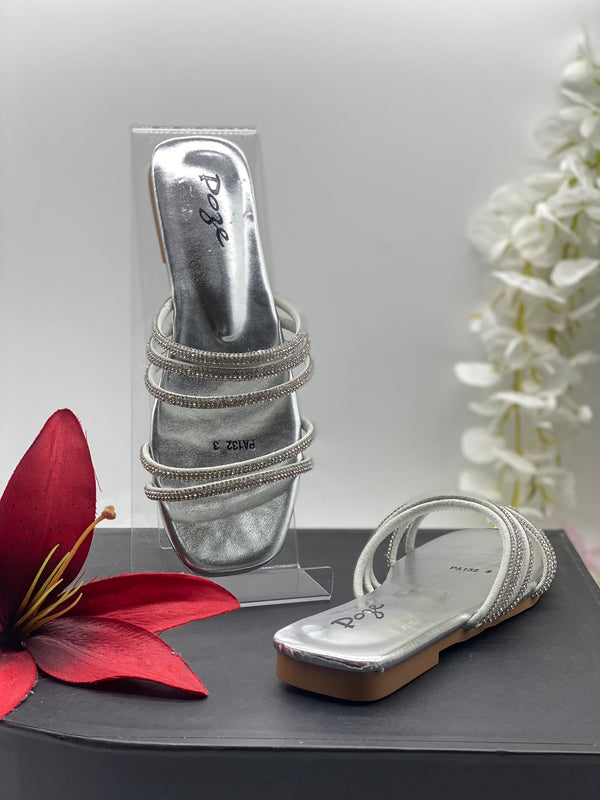 Silver Flat Sandals 6 - Sai Fashions (UK) Ltd.