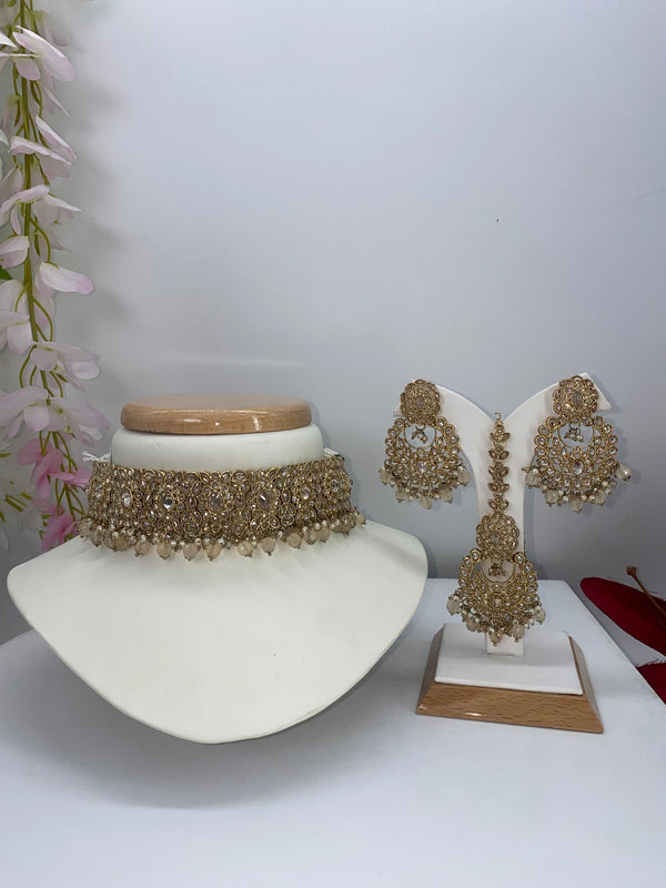 Polki light peach gold