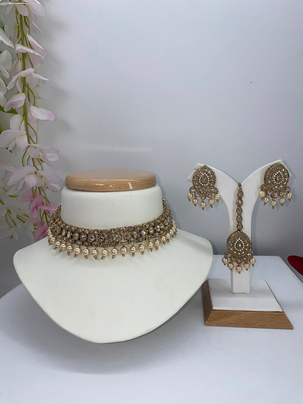 Polki pearl gold