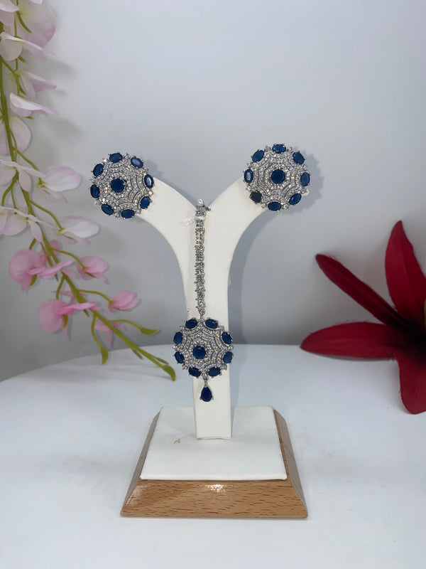 AD navy & silver earrings