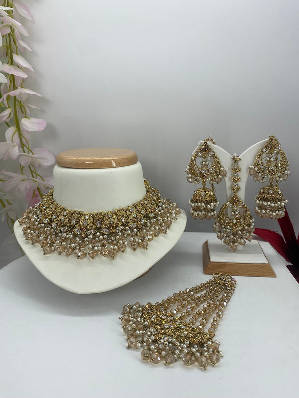 stone gold & gold semi bridal