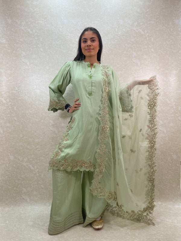 mint green satin