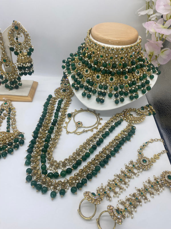 Bridal Gold and Emerald Green