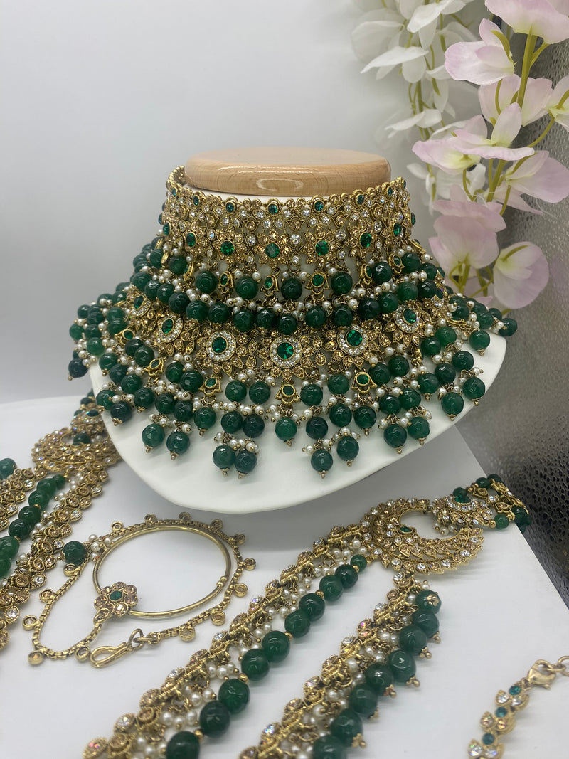 Bridal Gold and Emerald Green