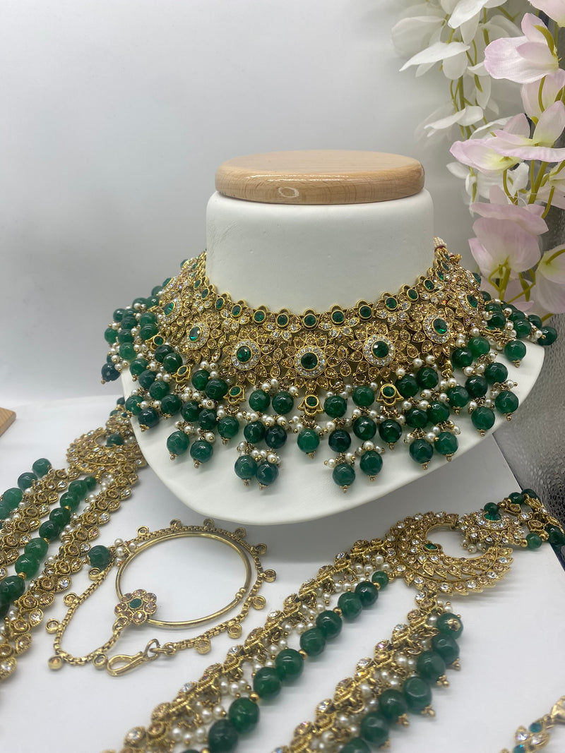 Bridal Gold and Emerald Green