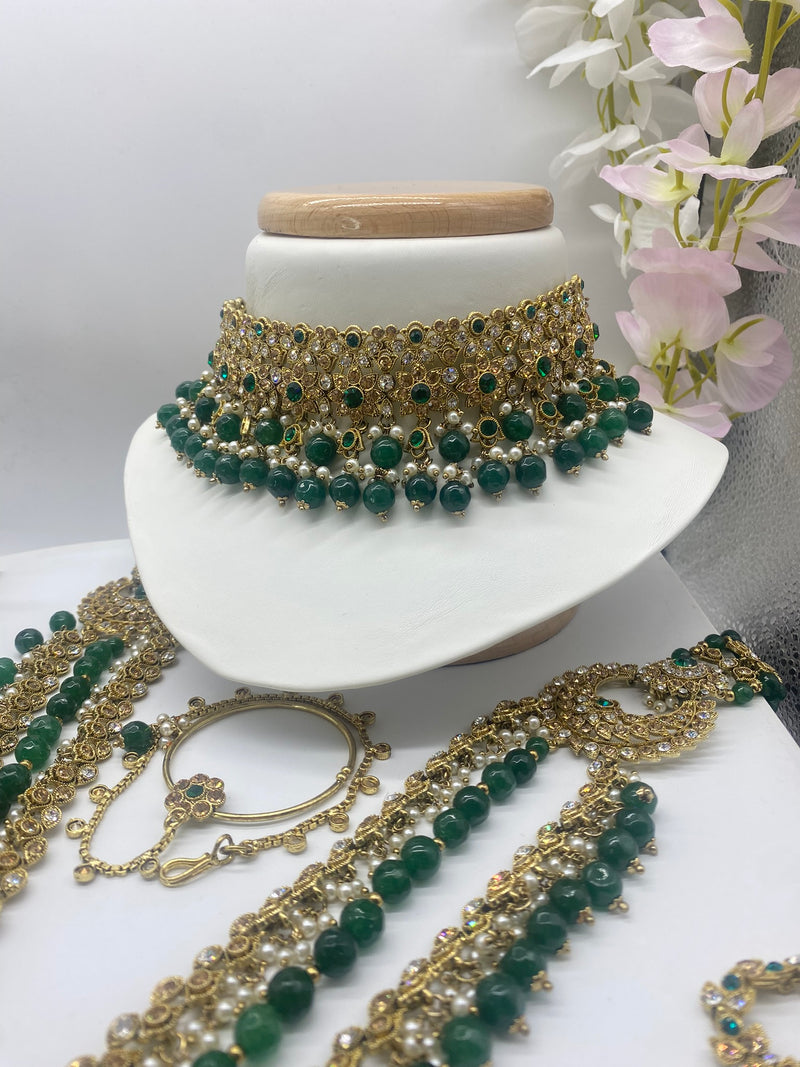 Bridal Gold and Emerald Green