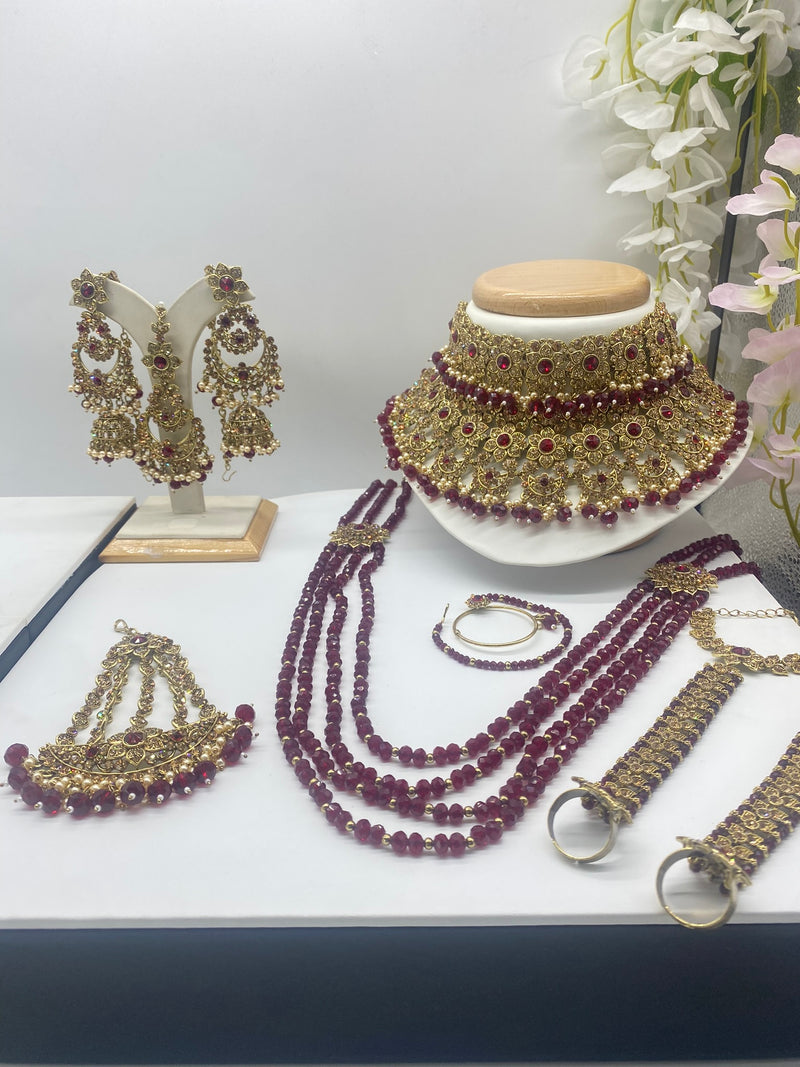 Bridal Gold Stone and Maroon