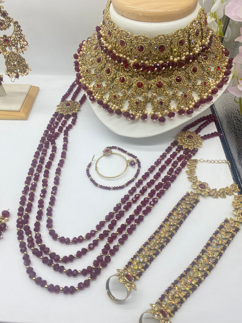 Bridal Gold Stone and Maroon