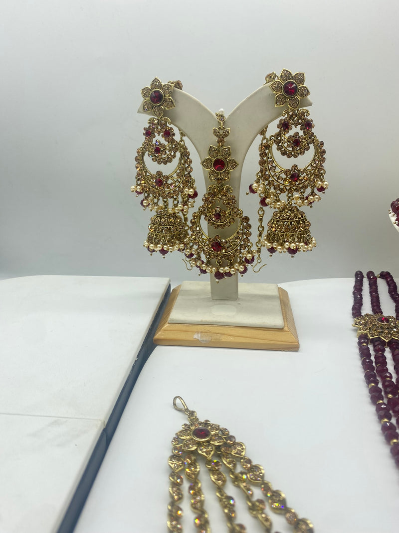 Bridal Gold Stone and Maroon