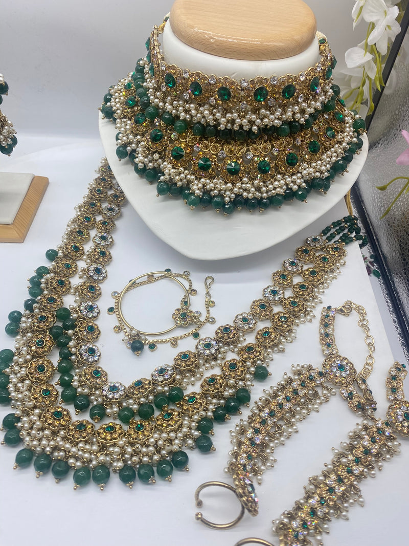 Bridal Gold Stone with a touch of Bottle Green