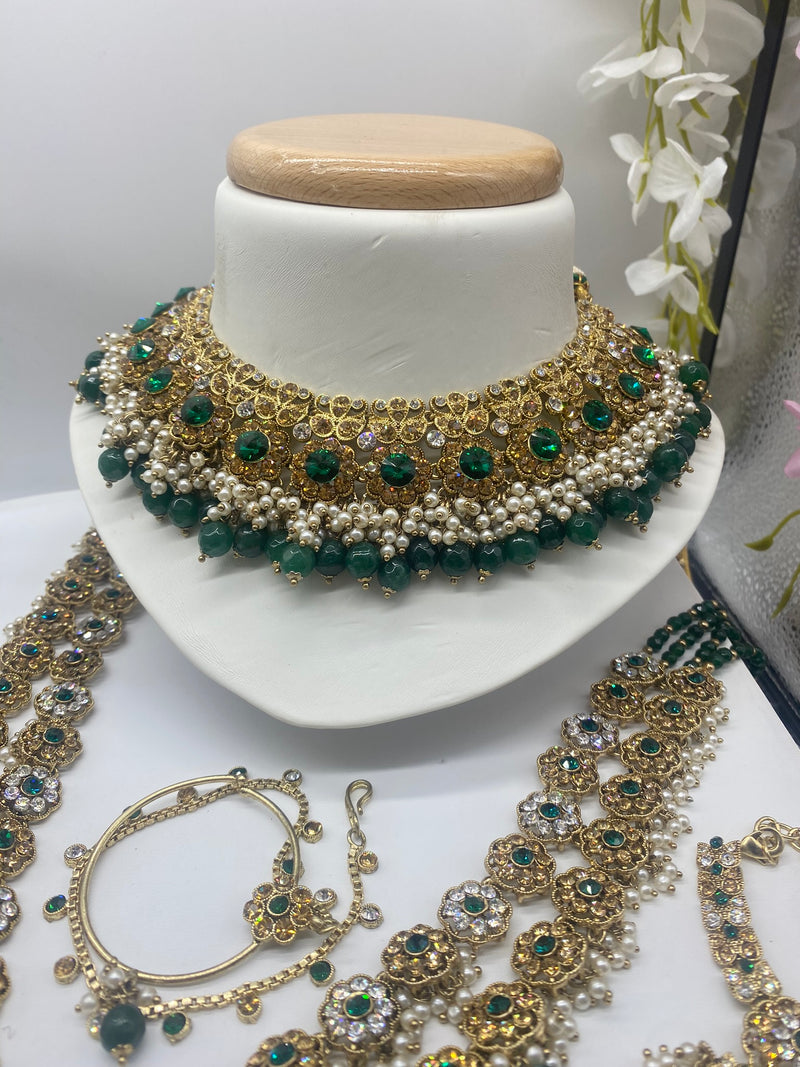 Bridal Gold Stone with a touch of Bottle Green