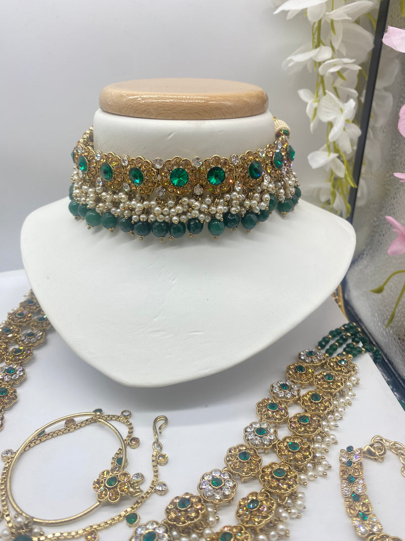 Bridal Gold Stone with a touch of Bottle Green