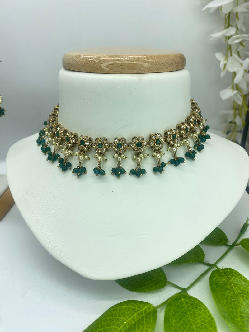 Emerald Green choker 3pc Set