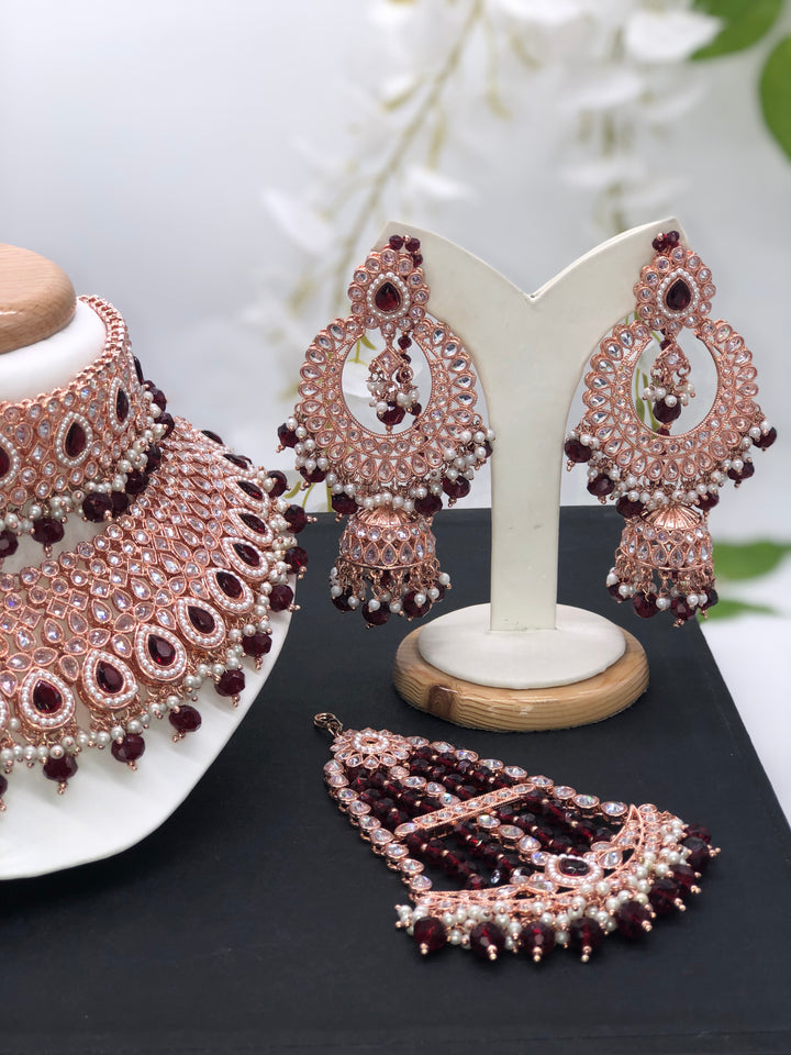 Maroon & Rose gold - Sai Fashions (UK) Ltd.