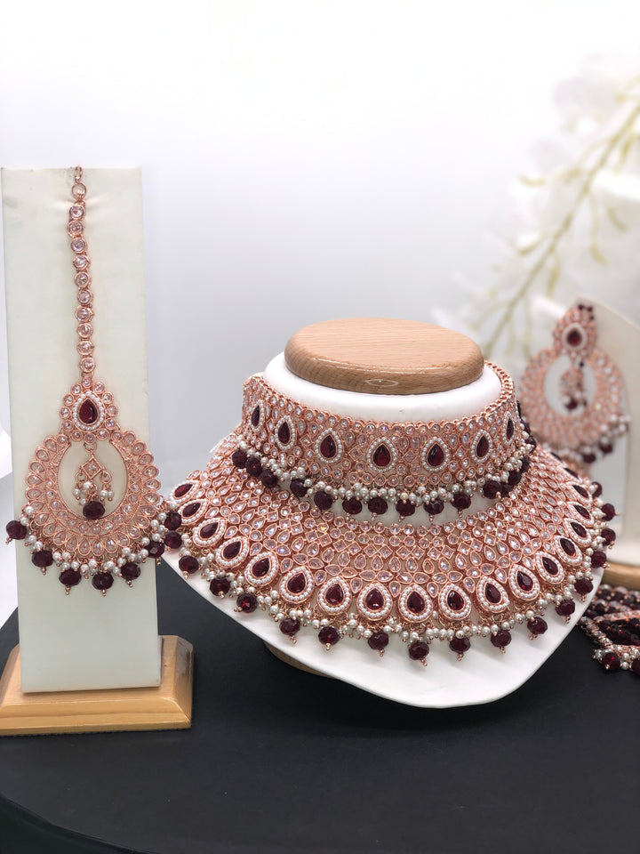 Maroon & Rose gold - Sai Fashions (UK) Ltd.