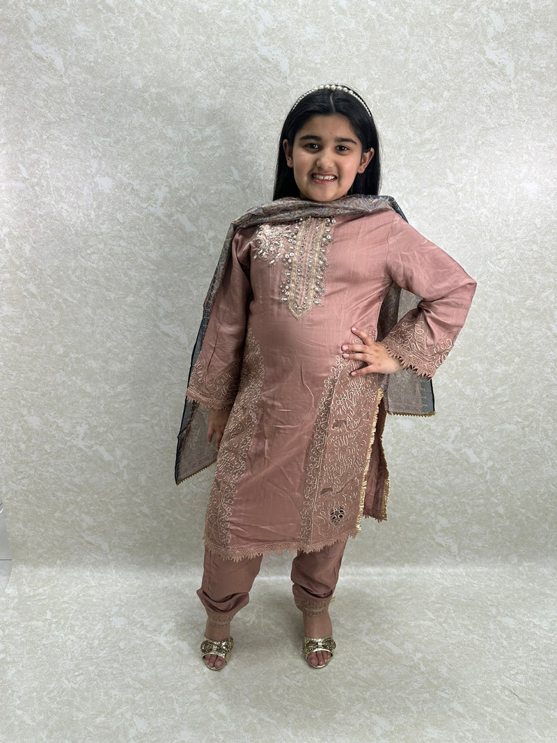 Blush Rose Satin (Daughter) - Sai Fashions (UK) Ltd.