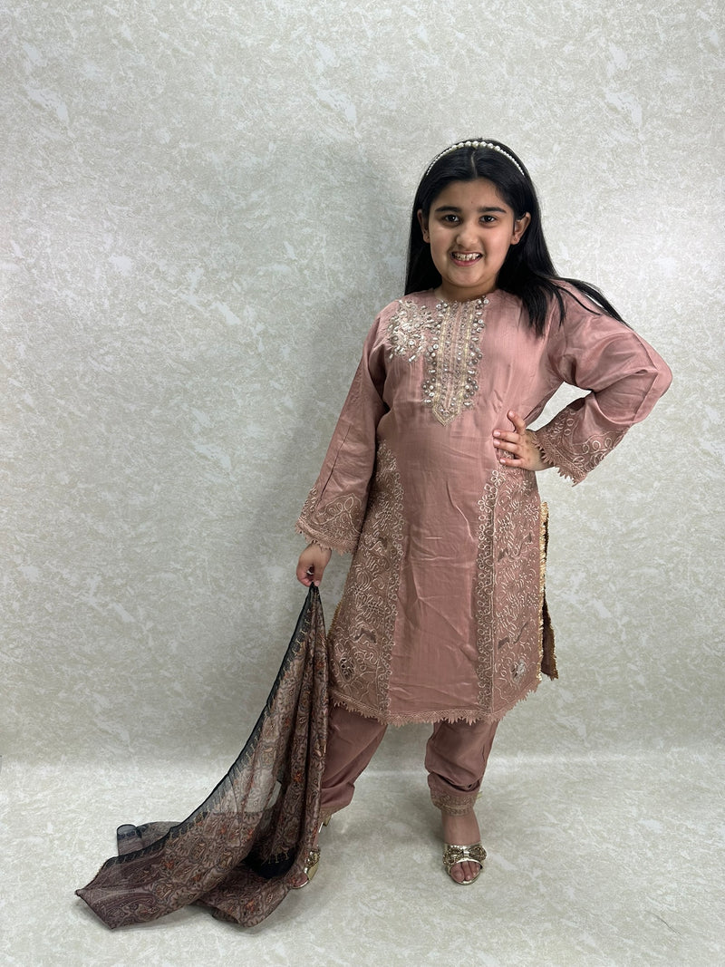 Blush Rose Satin (Daughter) - Sai Fashions (UK) Ltd.