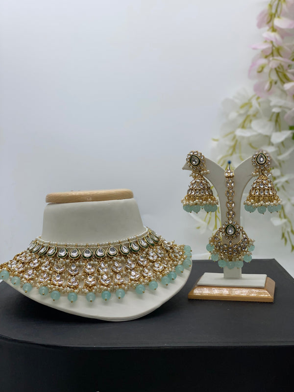 baby blue Kundan - Sai Fashions (UK) Ltd.