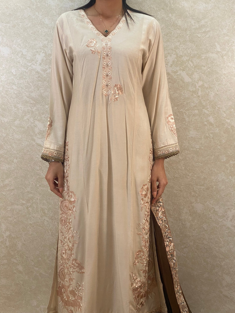 Beige long 3 pc suit