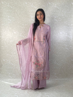 Light Faded Plum Waistcoat & Ivory Kurta