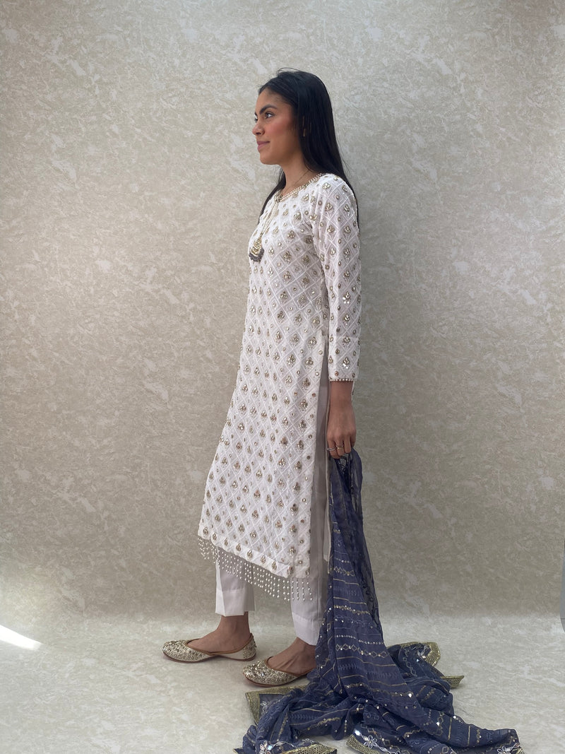 Cream Waistcoat & Black Kurta