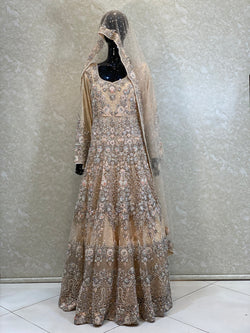 Peach bridal gown