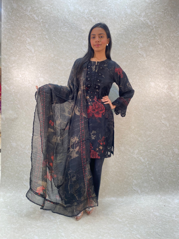 rose printed farshi salwar