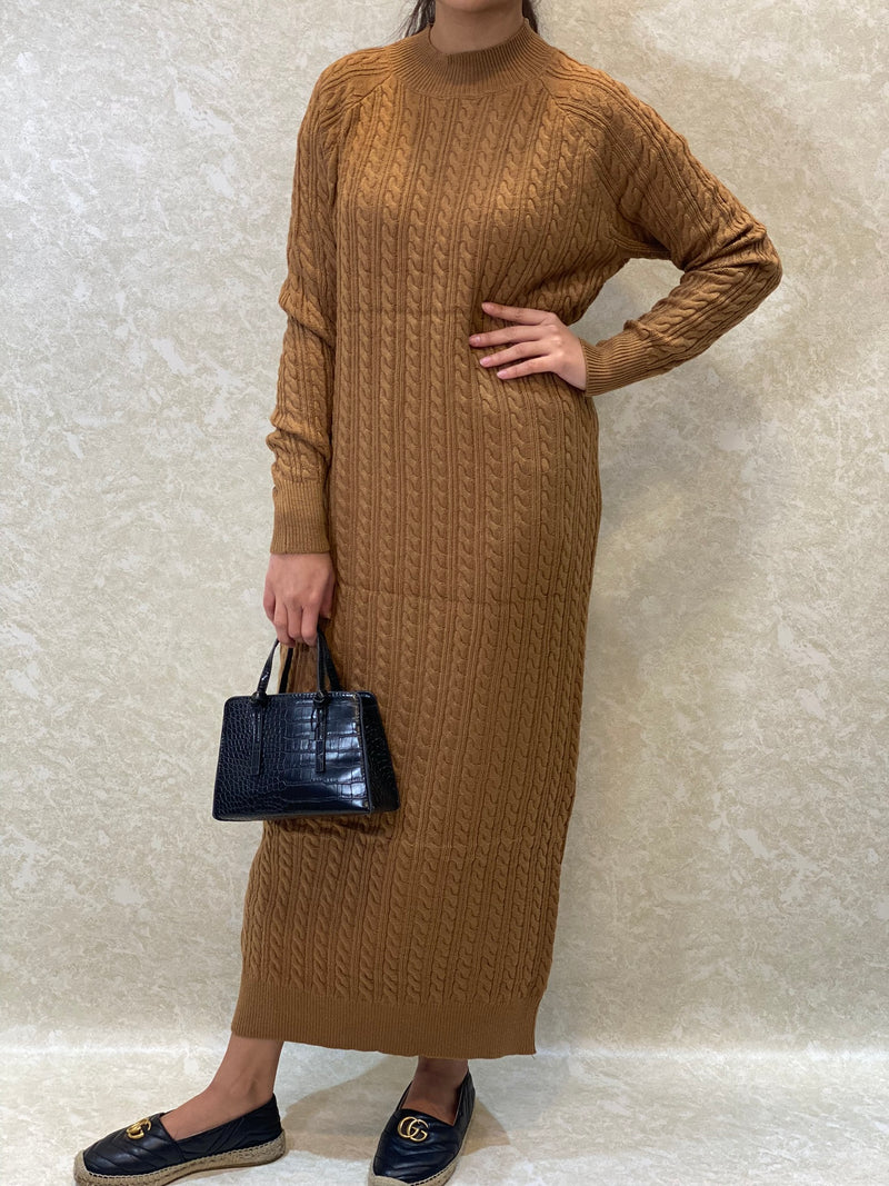 CAMEL BROWN Premium Knitted Maxi