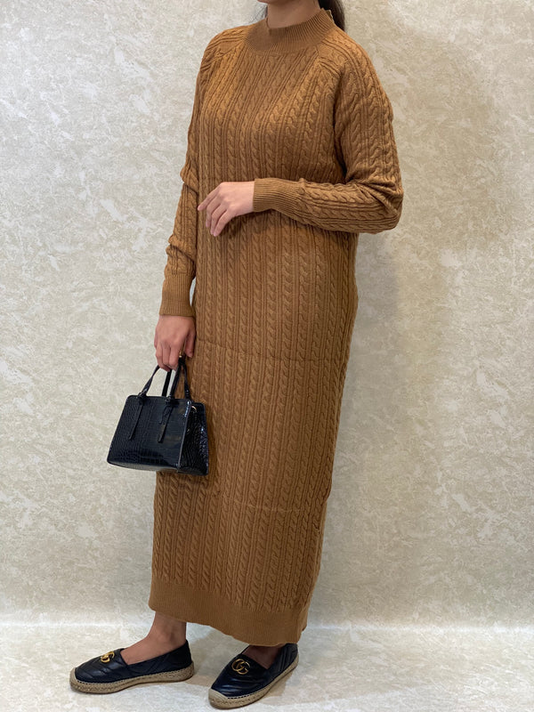 CAMEL BROWN Premium Knitted Maxi