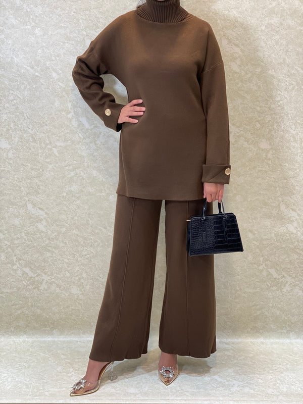 COFFEE ROLL NECK CO-ORD