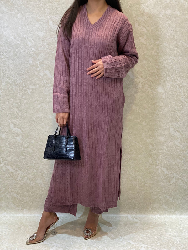 MAUVE KNITTED TROUSER