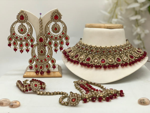 Red Polki 5 pc - Sai Fashions (UK) Ltd.