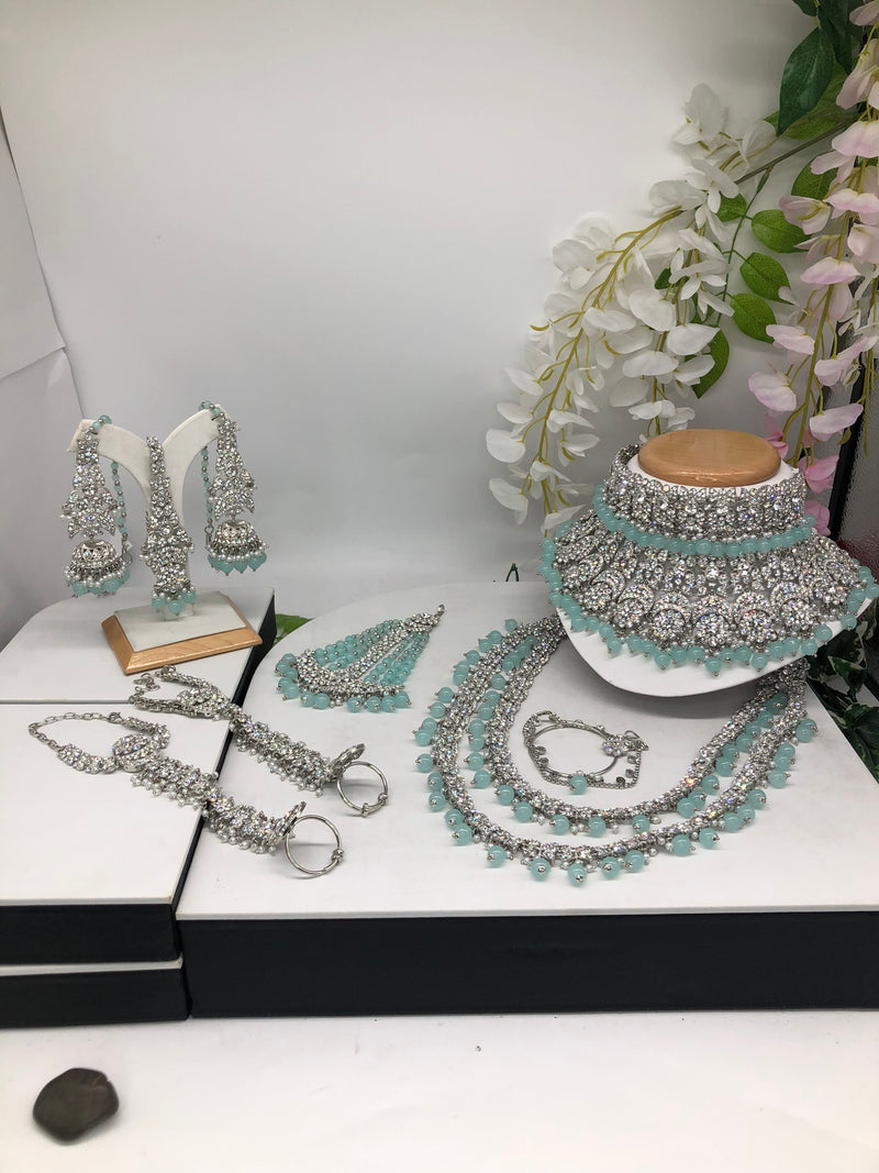 bridal silver & aqua - Sai Fashions (UK) Ltd.