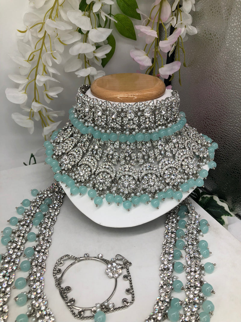 bridal silver & aqua - Sai Fashions (UK) Ltd.