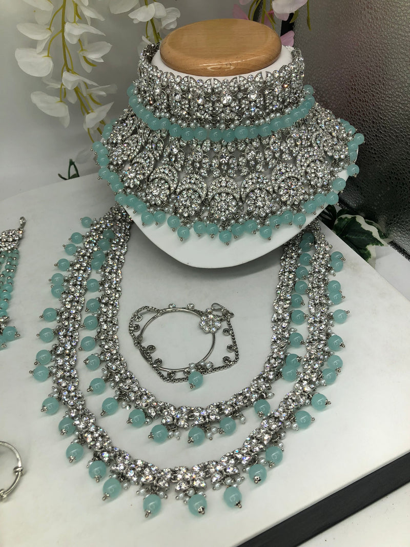 bridal silver & aqua - Sai Fashions (UK) Ltd.