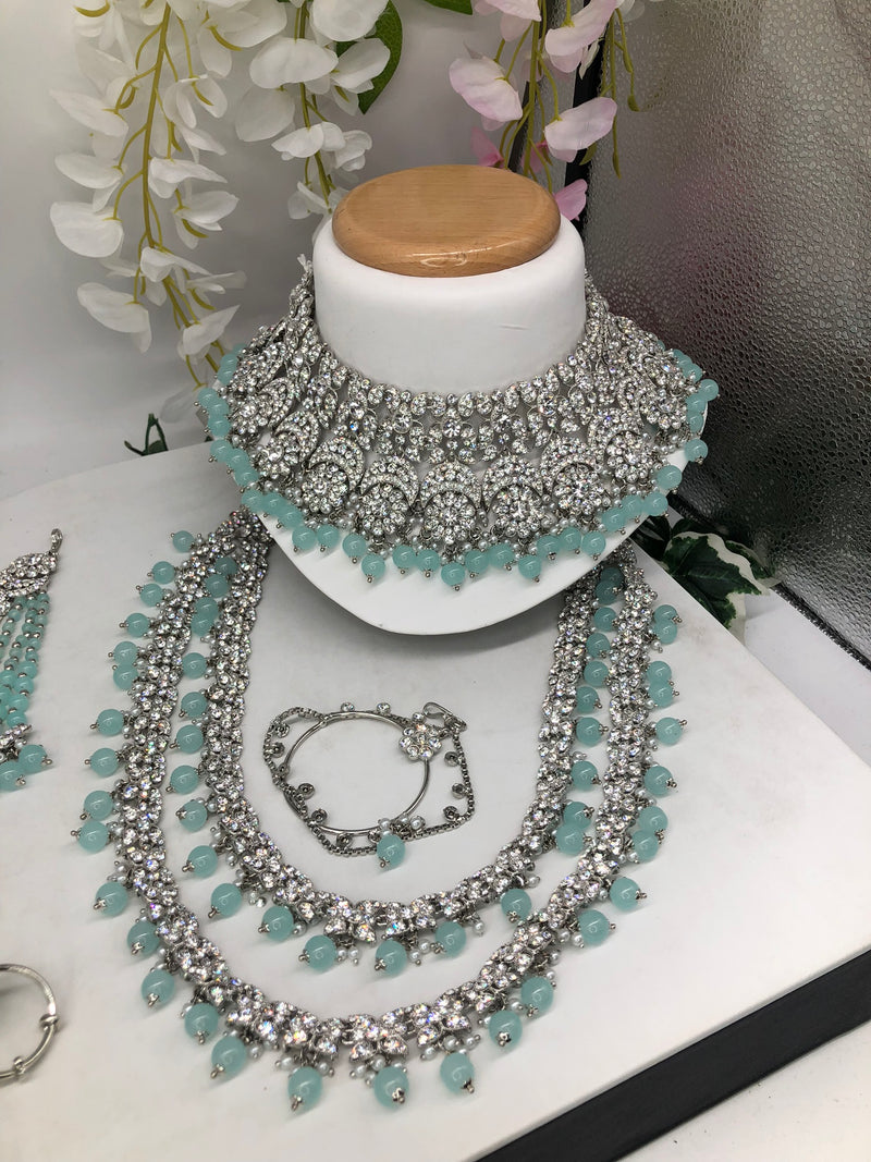 bridal silver & aqua - Sai Fashions (UK) Ltd.