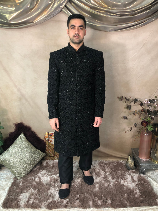 Black Sherwani - Sai Fashions (UK) Ltd.