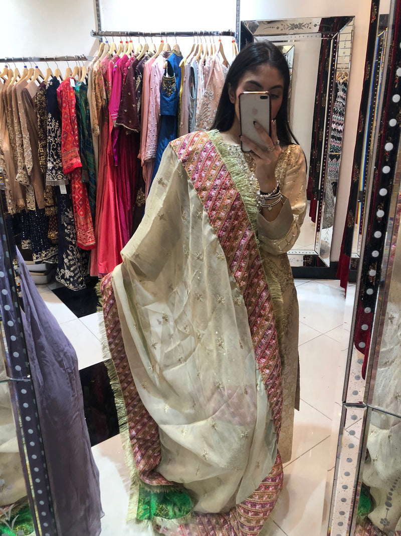 Gold Sharara - Sai Fashions (UK) Ltd.