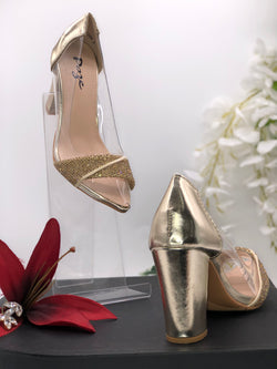 GOLD block heels