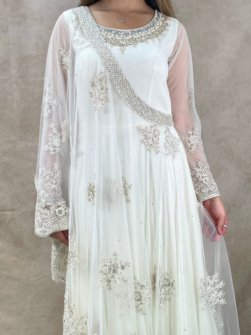 White Cape Gown - Sai Fashions (UK) Ltd.